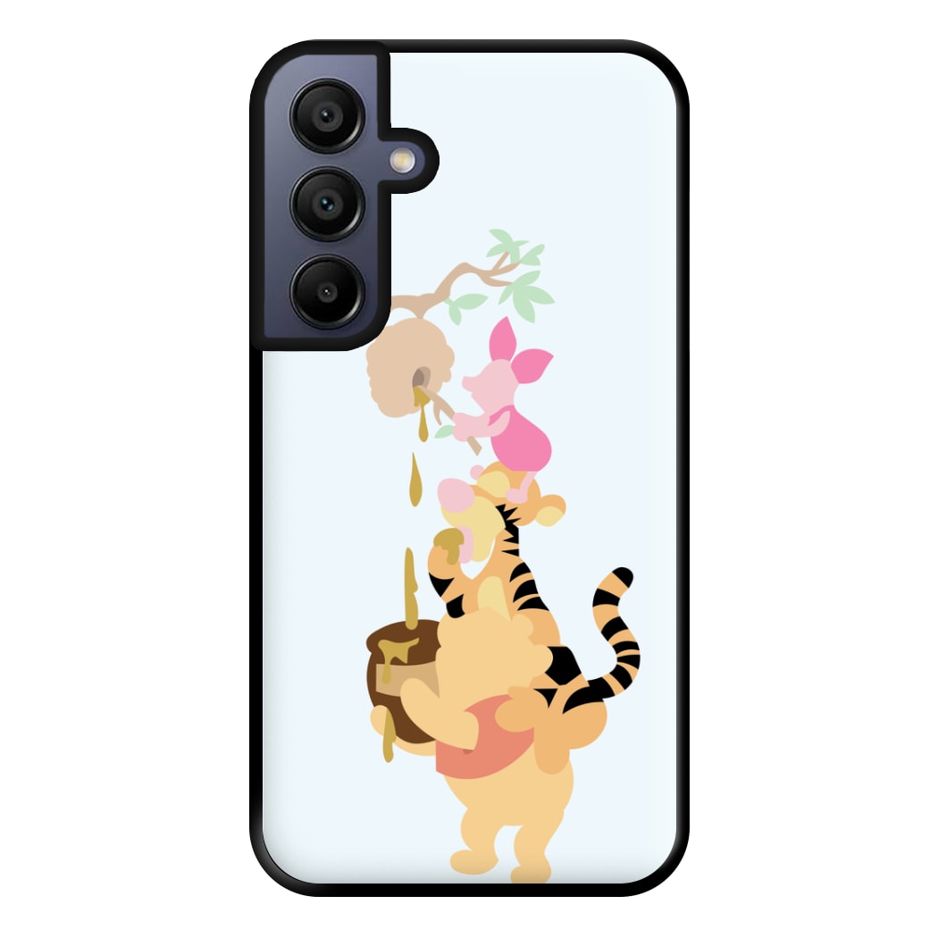 Bouncing Tiger , Piglet , Yellow Bear Phone Case for Galaxy A15