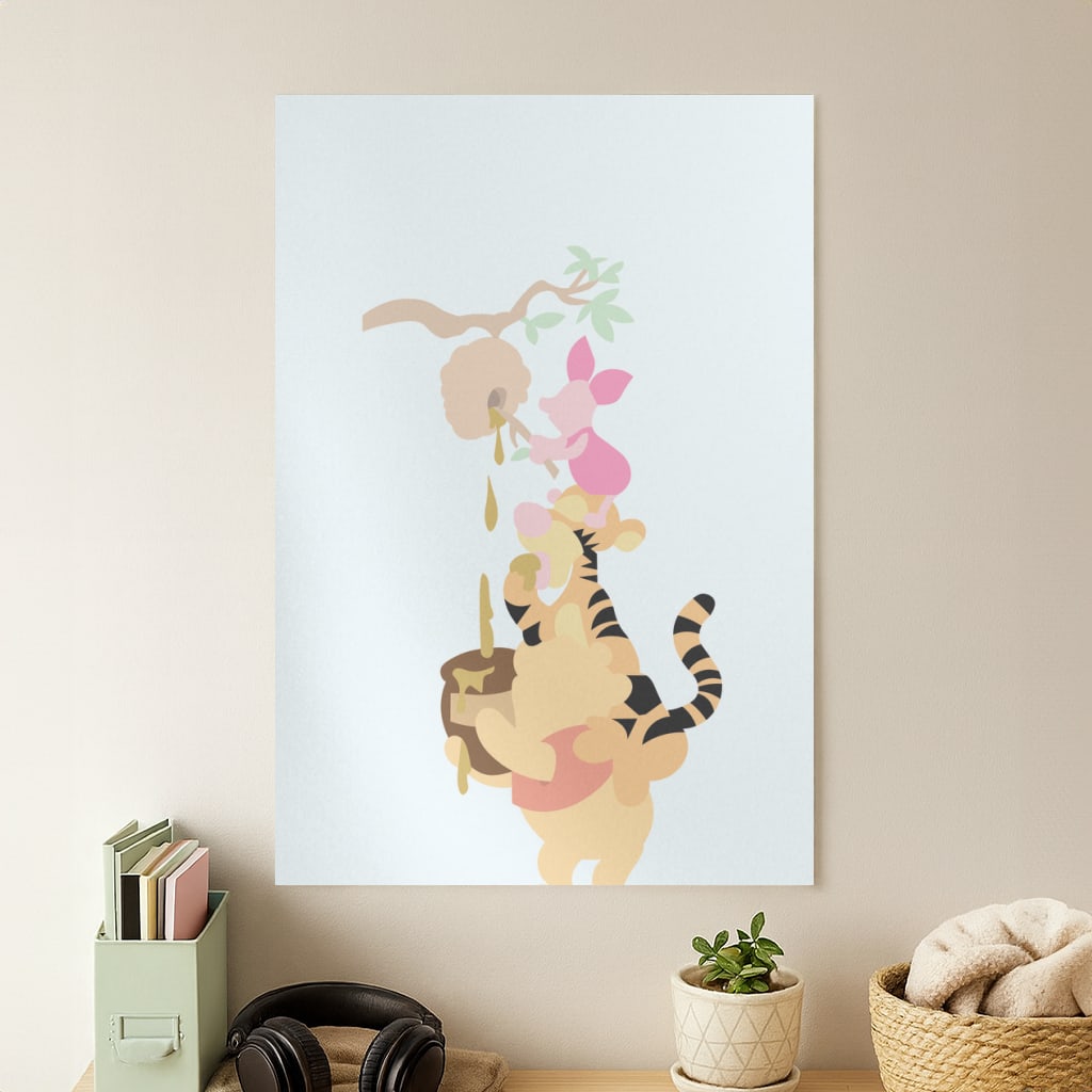 Bouncing Tiger , Piglet , Yellow Bear Poster