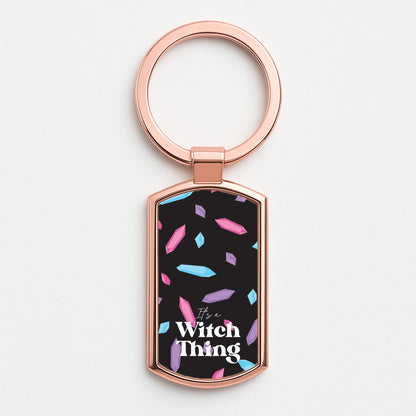 It's A Witch Thing Pattern Rose Gold Keyring