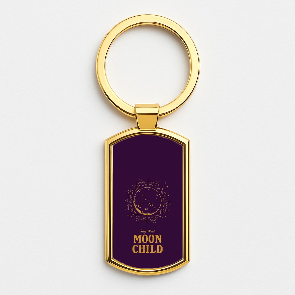 Stay Wild, Moon Child Gold Keyring