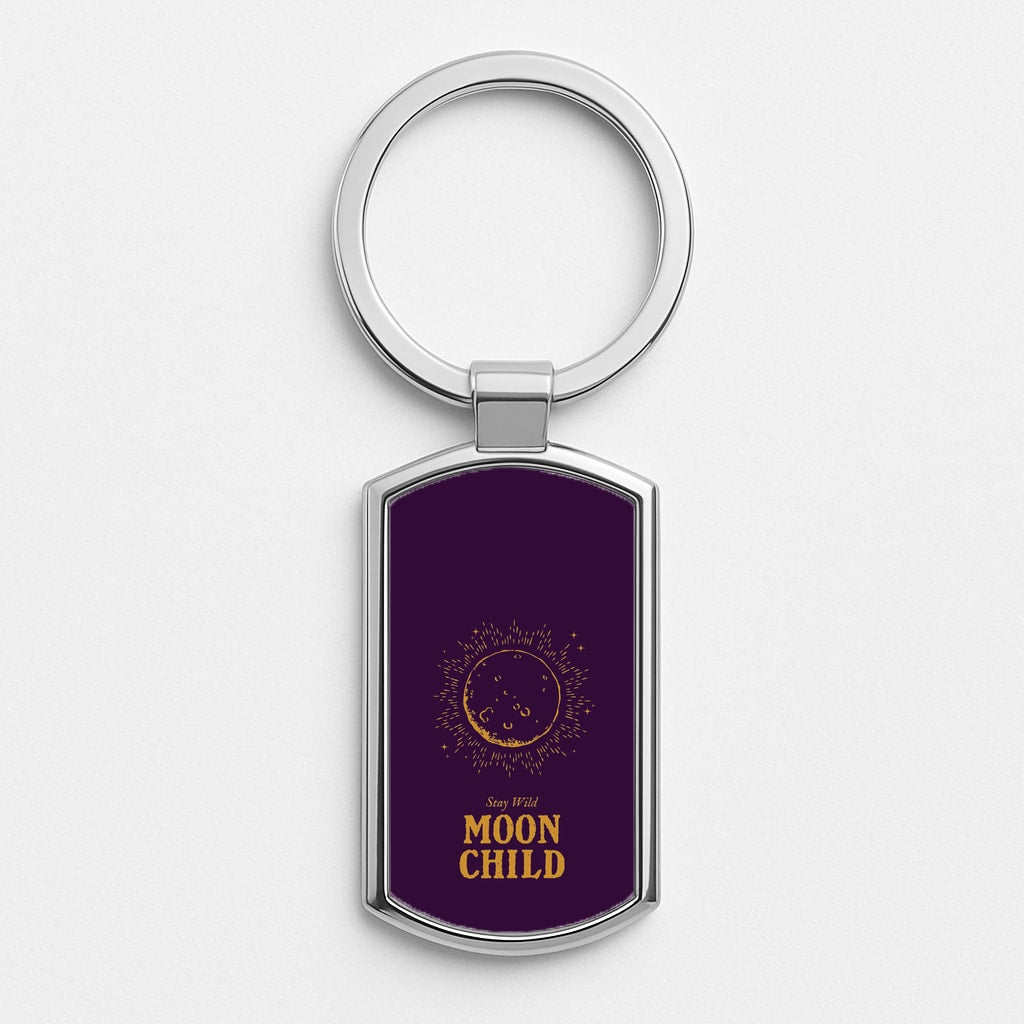 Stay Wild, Moon Child Silver Keyring