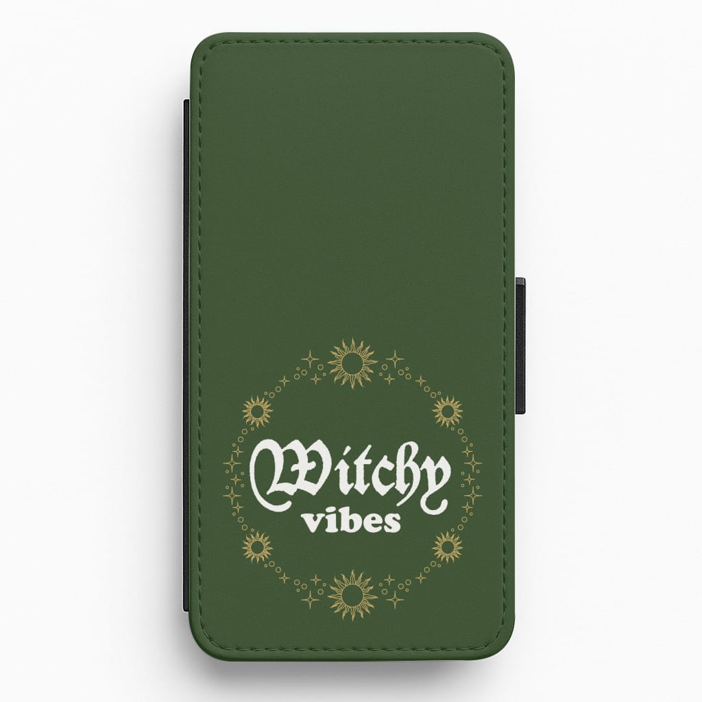 Witchy Vibes Green Flip / Wallet Phone Case