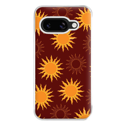Vintage Sun Pattern Phone Case for Google Pixel 8a