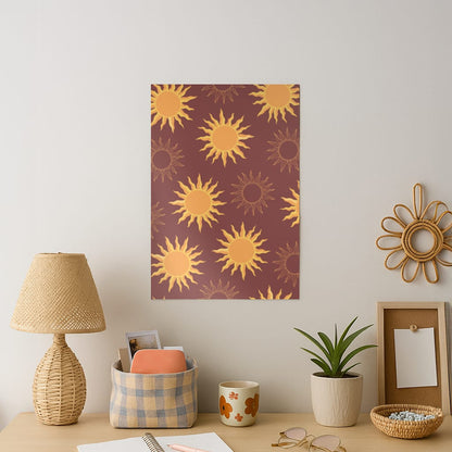 Vintage Sun Pattern Art Print