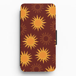 Vintage Sun Pattern Flip / Wallet Phone Case