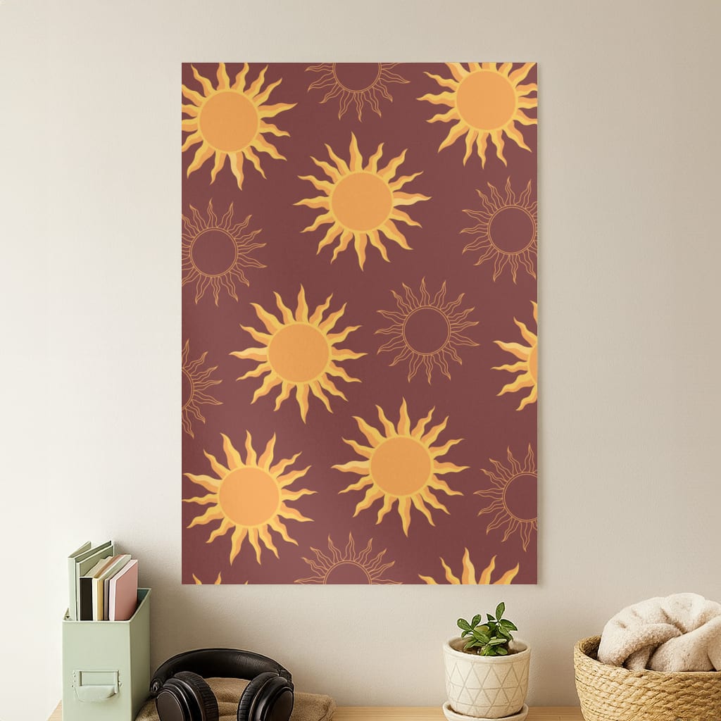 Vintage Sun Pattern Poster