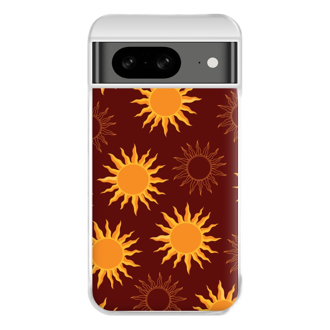 Vintage Sun Pattern Phone Case for Google Pixel 8