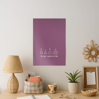 I've Got A Potion For You Dark Pink Art Print