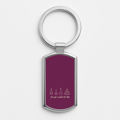 I've Got A Potion For You Dark Pink Silver Keyring