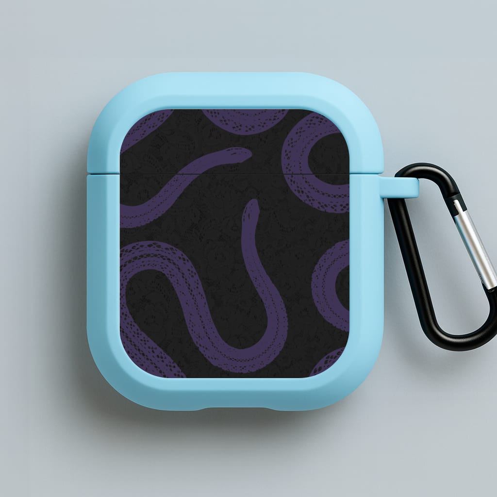 Snakes And Lace Pattern Blue AirPods Case