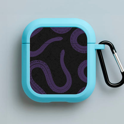 Snakes And Lace Pattern Blue AirPods Case