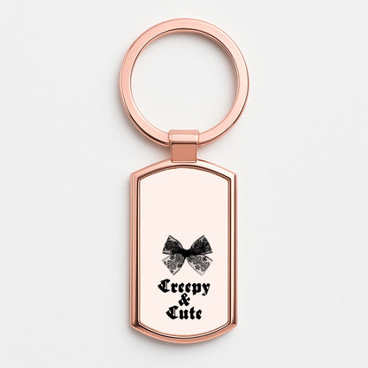 Creepy And Cute Coquette Rose Gold Keyring