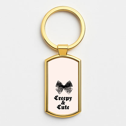 Creepy And Cute Coquette Gold Keyring