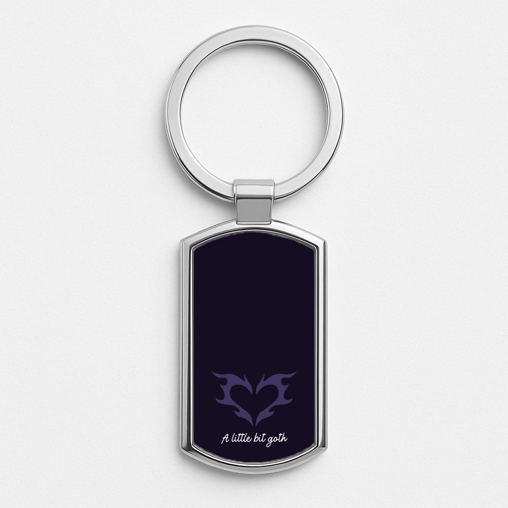 A Little Bit Goth Purple Silver Keyring