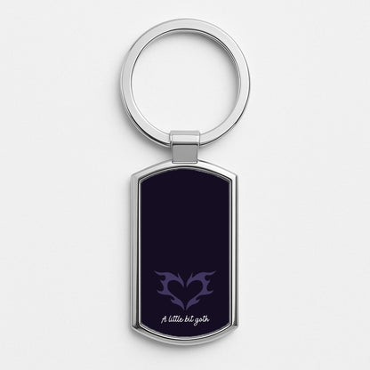 A Little Bit Goth Purple Silver Keyring