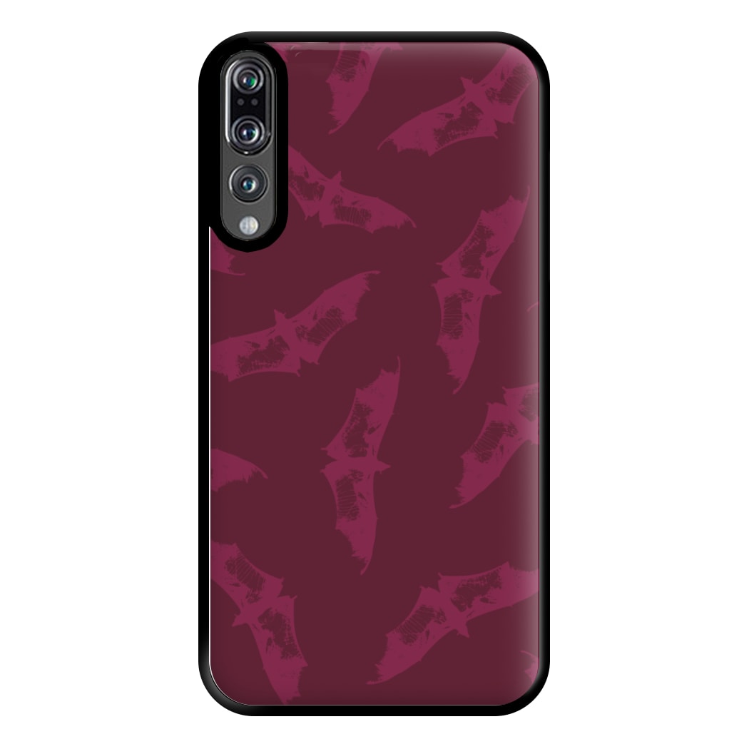Dark Pink Bats Pattern Phone Case for Huawei P20 Pro
