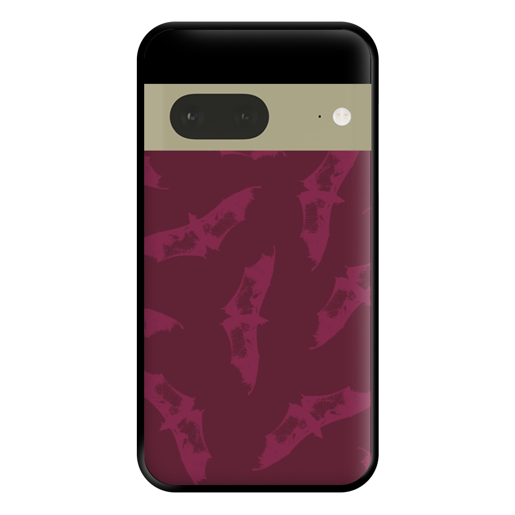 Dark Pink Bats Pattern Phone Case for Google Pixel 7a