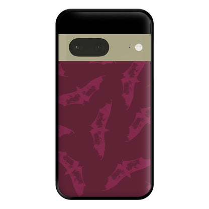 Dark Pink Bats Pattern Phone Case for Google Pixel 7a