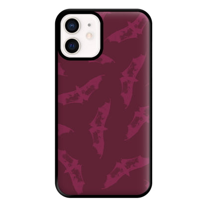 Dark Pink Bats Pattern Phone Case for iPhone 12 Mini