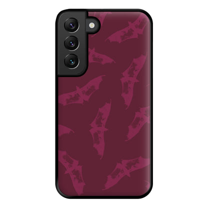 Dark Pink Bats Pattern Phone Case for Galaxy S22 Plus