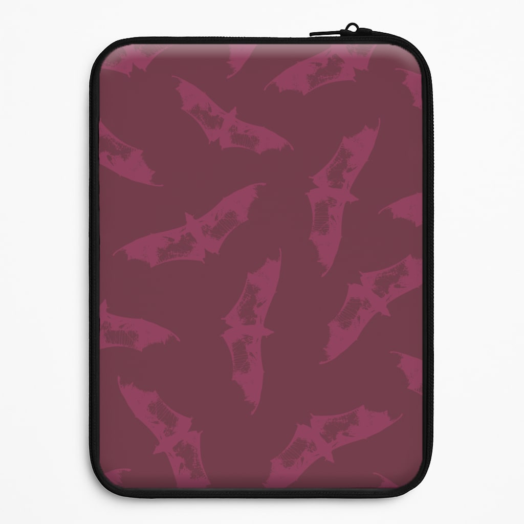 Dark Pink Bats Pattern Laptop Sleeve