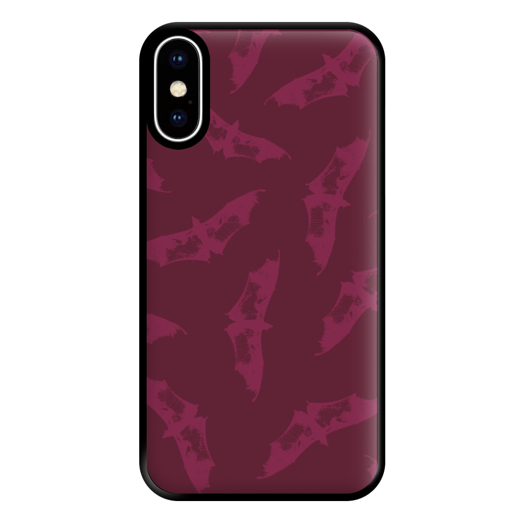 Dark Pink Bats Pattern Phone Case for iPhone XS Max