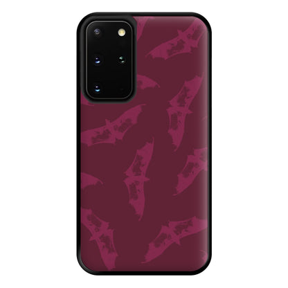 Dark Pink Bats Pattern Phone Case for Galaxy S20 Plus