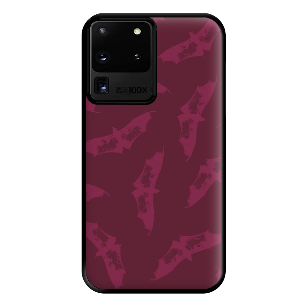 Dark Pink Bats Pattern Phone Case for Galaxy S20 Ultra