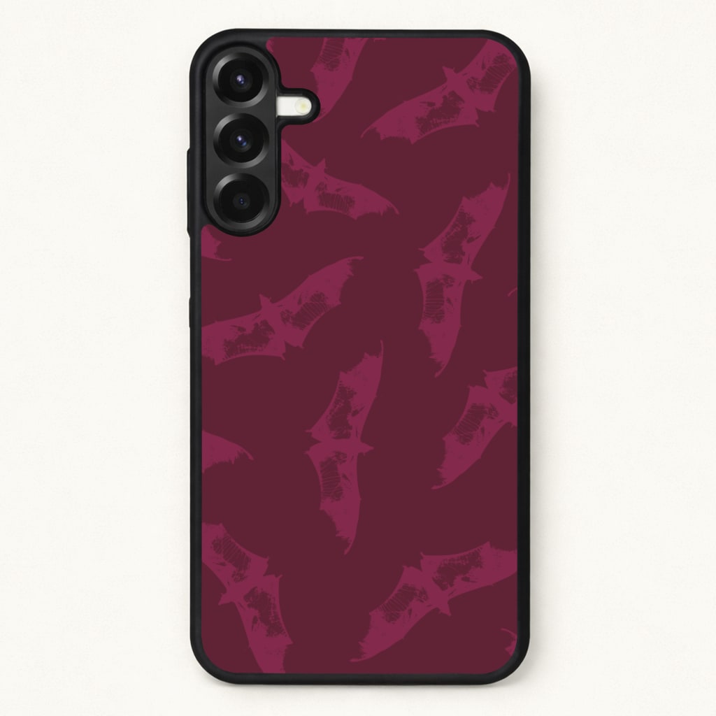 Dark Pink Bats Pattern Phone Case for Galaxy A17