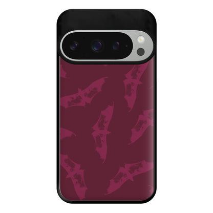Dark Pink Bats Pattern Phone Case for Google Pixel 9 Pro XL