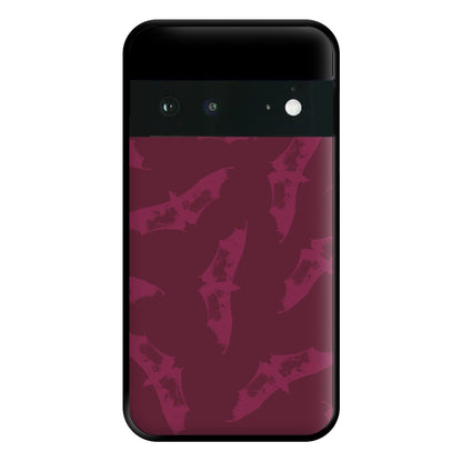 Dark Pink Bats Pattern Phone Case for Google Pixel 6a