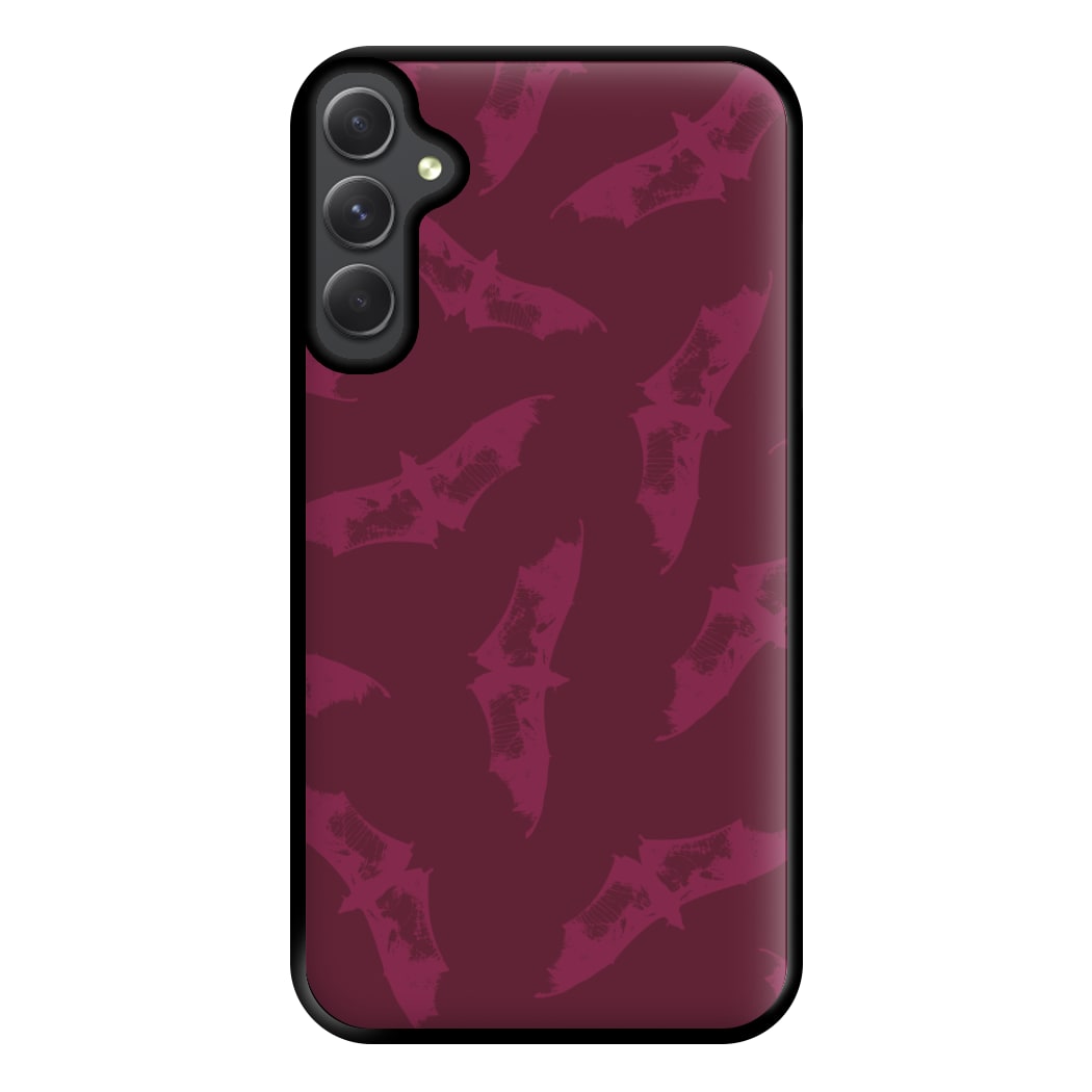 Dark Pink Bats Pattern Phone Case for Galaxy A54