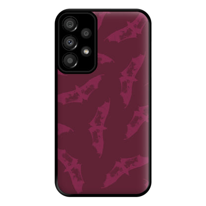 Dark Pink Bats Pattern Phone Case for Galaxy A33