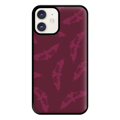 Dark Pink Bats Pattern Phone Case for iPhone 11