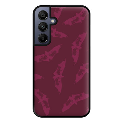 Dark Pink Bats Pattern Phone Case for Galaxy A16