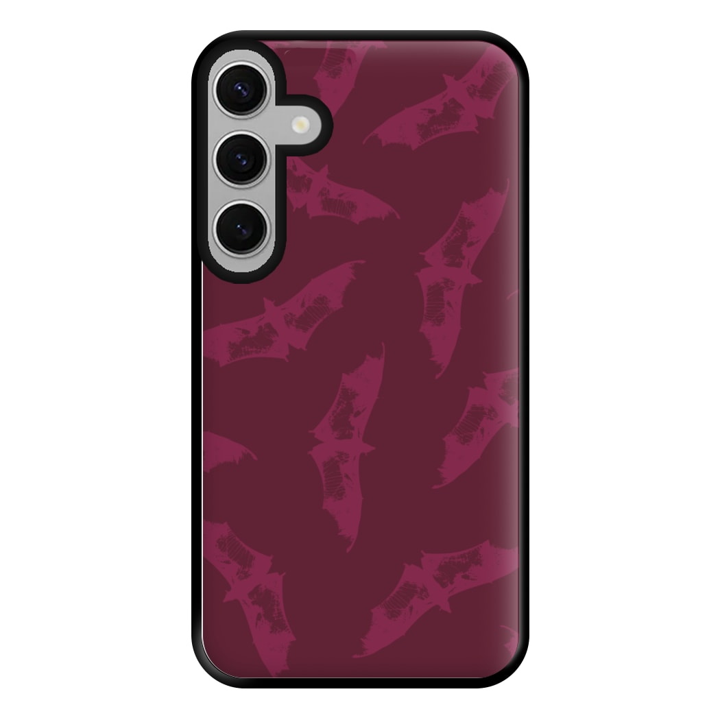 Dark Pink Bats Pattern Phone Case for Galaxy S24FE