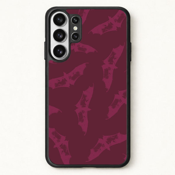 Dark Pink Bats Pattern Phone Case for Galaxy S26 Ultra