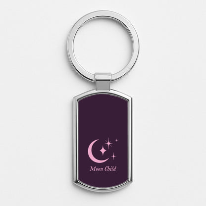 Moon Child  Silver Keyring