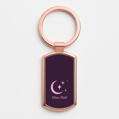 Moon Child  Rose Gold Keyring