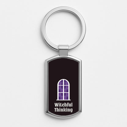 Witchful Thinking Silver Keyring