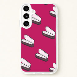 Bright Pink Coffin Pattern Phone Case for Galaxy S26 Plus