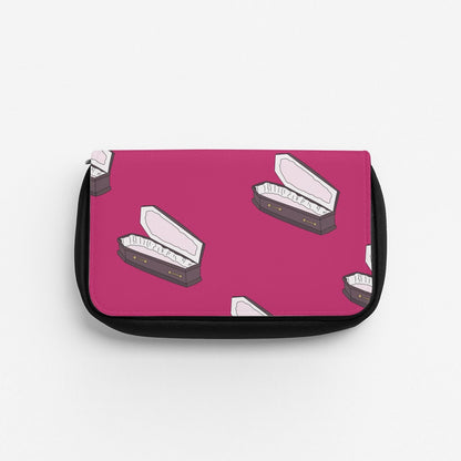 Bright Pink Coffin Pattern Pencil Case