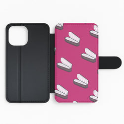 Bright Pink Coffin Pattern Flip Phone Case