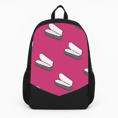 Bright Pink Coffin Pattern Large Backpack