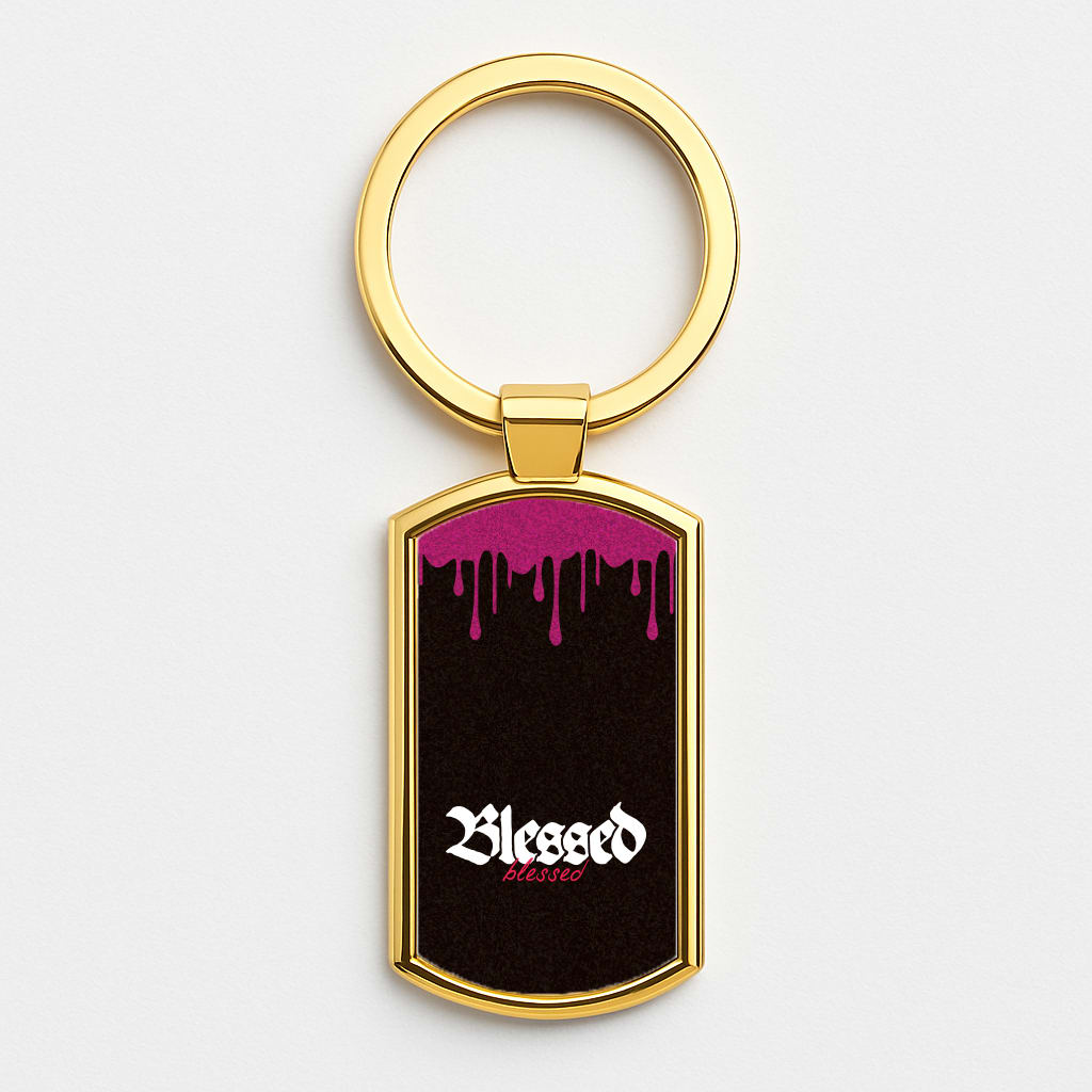 Glitter Blessed Gold Keyring