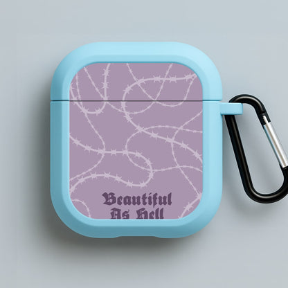 Beautiful As Hell Pattern Blue AirPods Case
