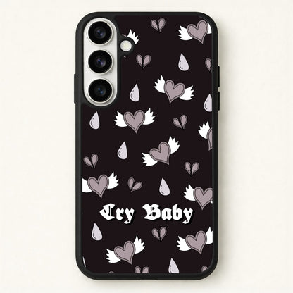 Cry Baby Monochrome Hearts Pattern Phone Case for Galaxy S26