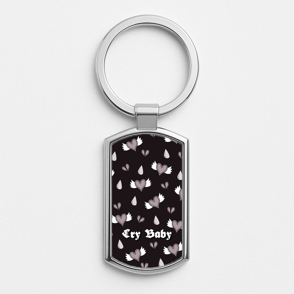 Cry Baby Monochrome Hearts Pattern Luxury Keyring