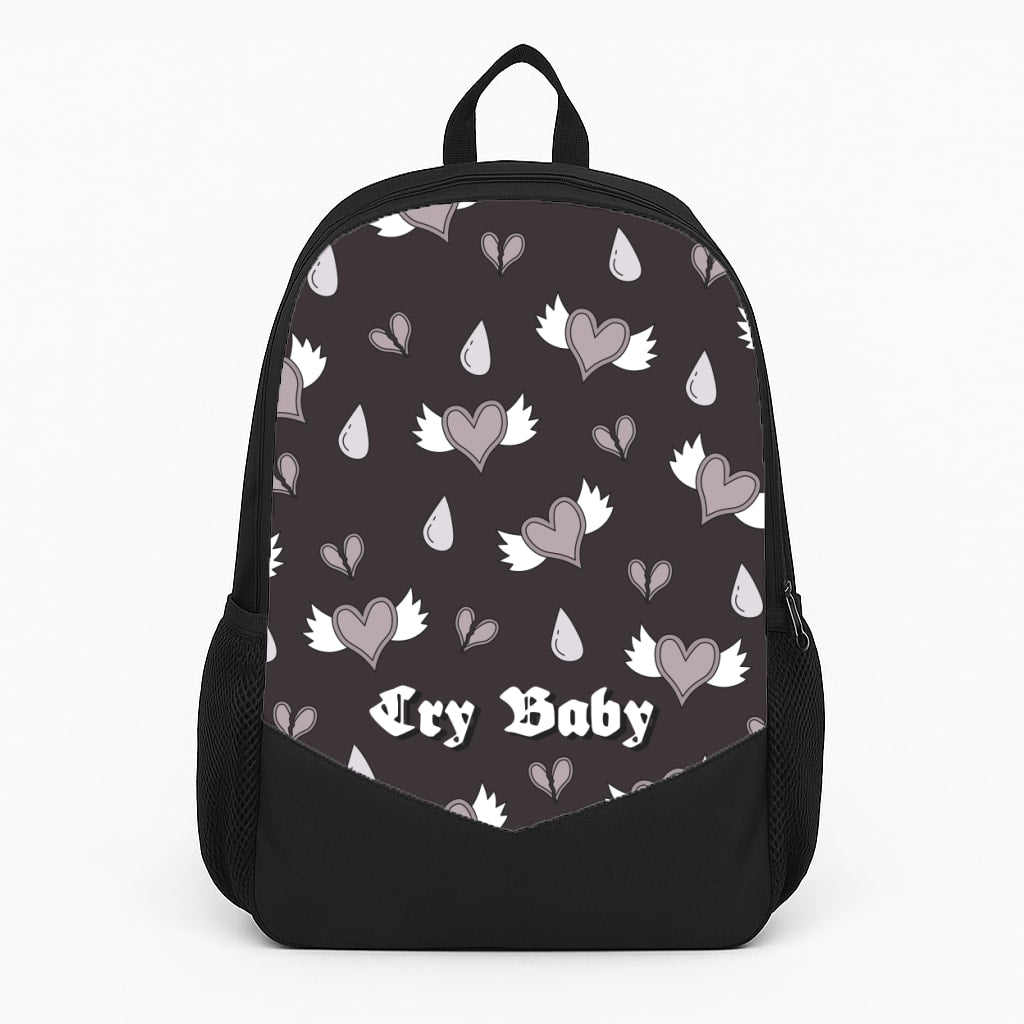Cry Baby Monochrome Hearts Pattern Backpack