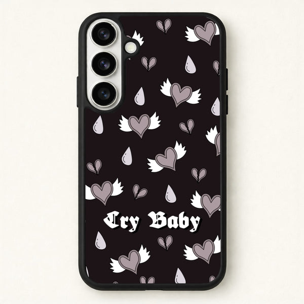 Cry Baby Monochrome Hearts Pattern Phone Case for Galaxy S26 Plus